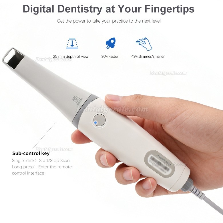 Dentaler 3D Intraoralscanner M108 mit LED-Lichtquelle, puderfrei und beschlagfrei